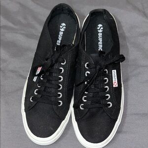 Superga Black Sneakers Classic Low-Top Design
